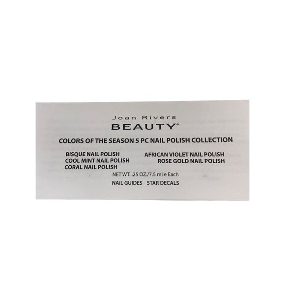Joan Rivers Beauty 5 Pc Nail Polish Collection Color of the Season .25 FL oz New - Picture 3 of 3